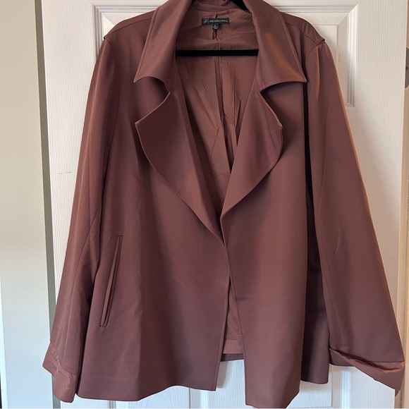 ❤️MAKE OFFER❤️ Adrianna Papell Open lined Blazer Brown Womens Size XL - Picture 1 of 6